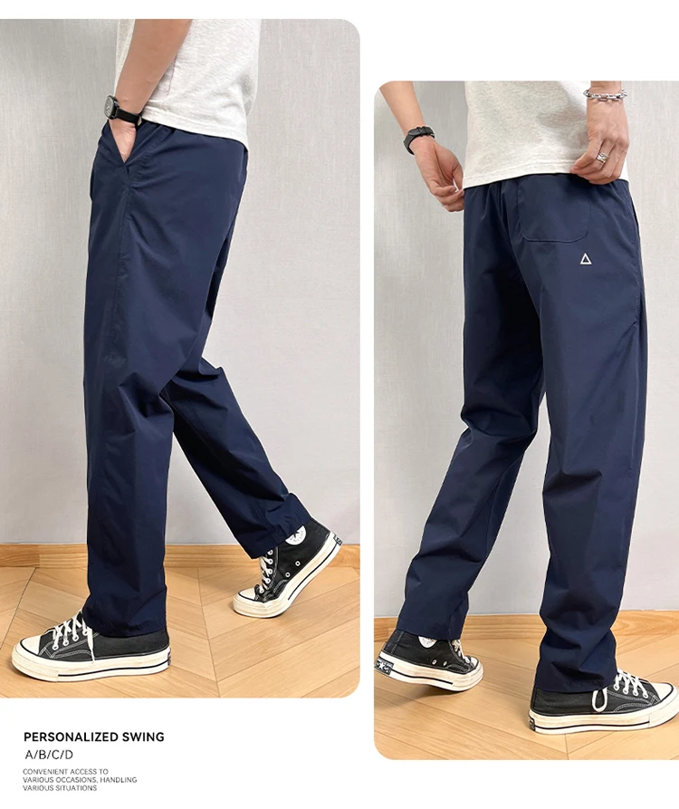 Autumn Cargo Pants Men Casual Tapered Trousers with Zipper Pockets Quick Dry Streetwear Pants for Outdoor Work Daily Wear S-3XL