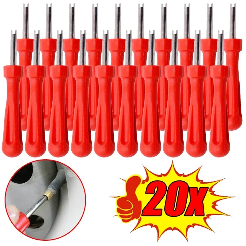 1 20Pcs Tyre Valve Core Remover Tool for Car Bike Motorbike Truck, Tire Valve Stem Repair Screwdriver Set