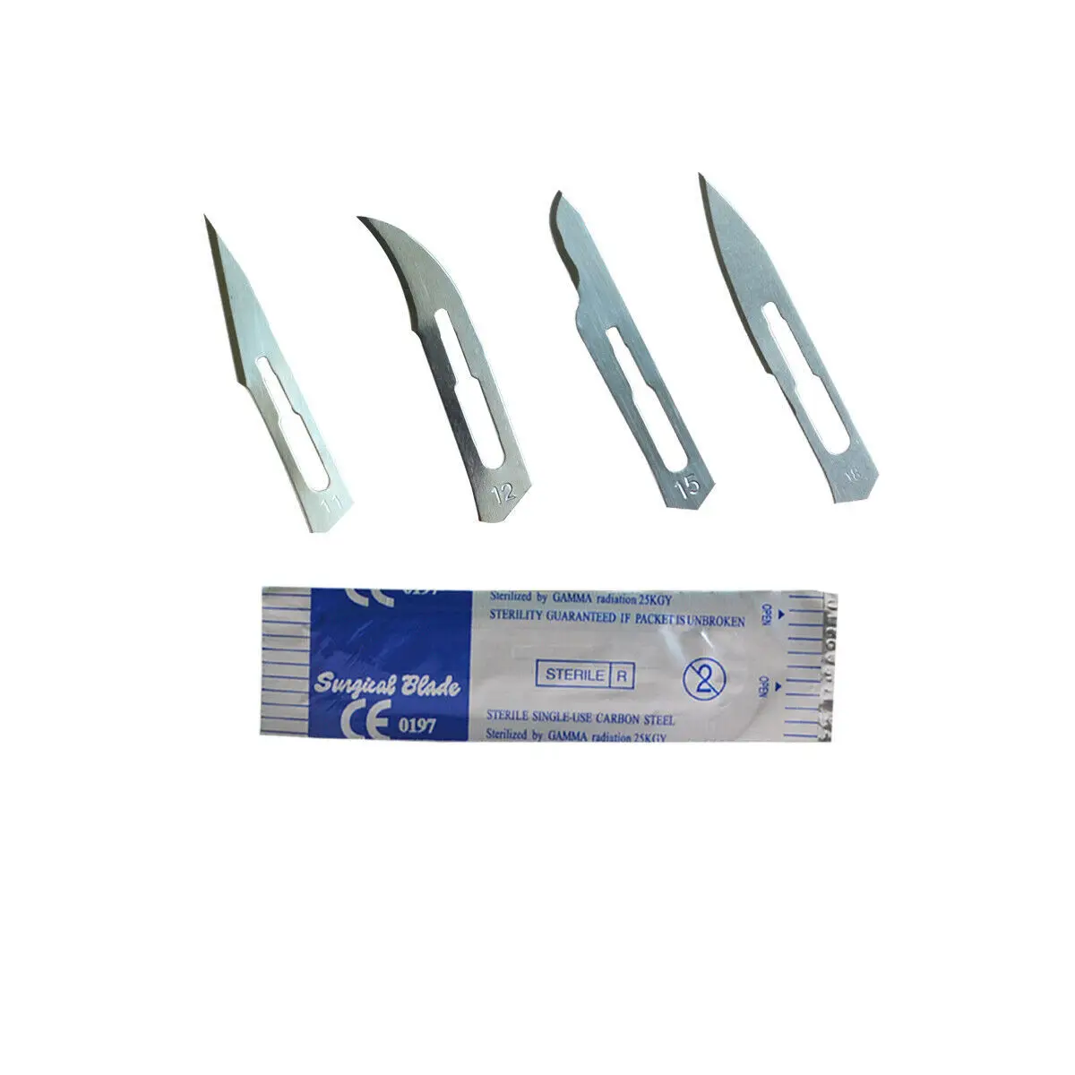 Surgical Scalpel Blades 100PCS/BOX Carbon Steel Medical Knife Handle Holder Dissection Cutting Phone Repair Carving Sterilized