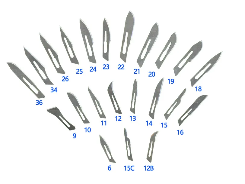 Surgical Scalpel Blades 100PCS/BOX Carbon Steel Medical Knife Handle Holder Dissection Cutting Phone Repair Carving Sterilized