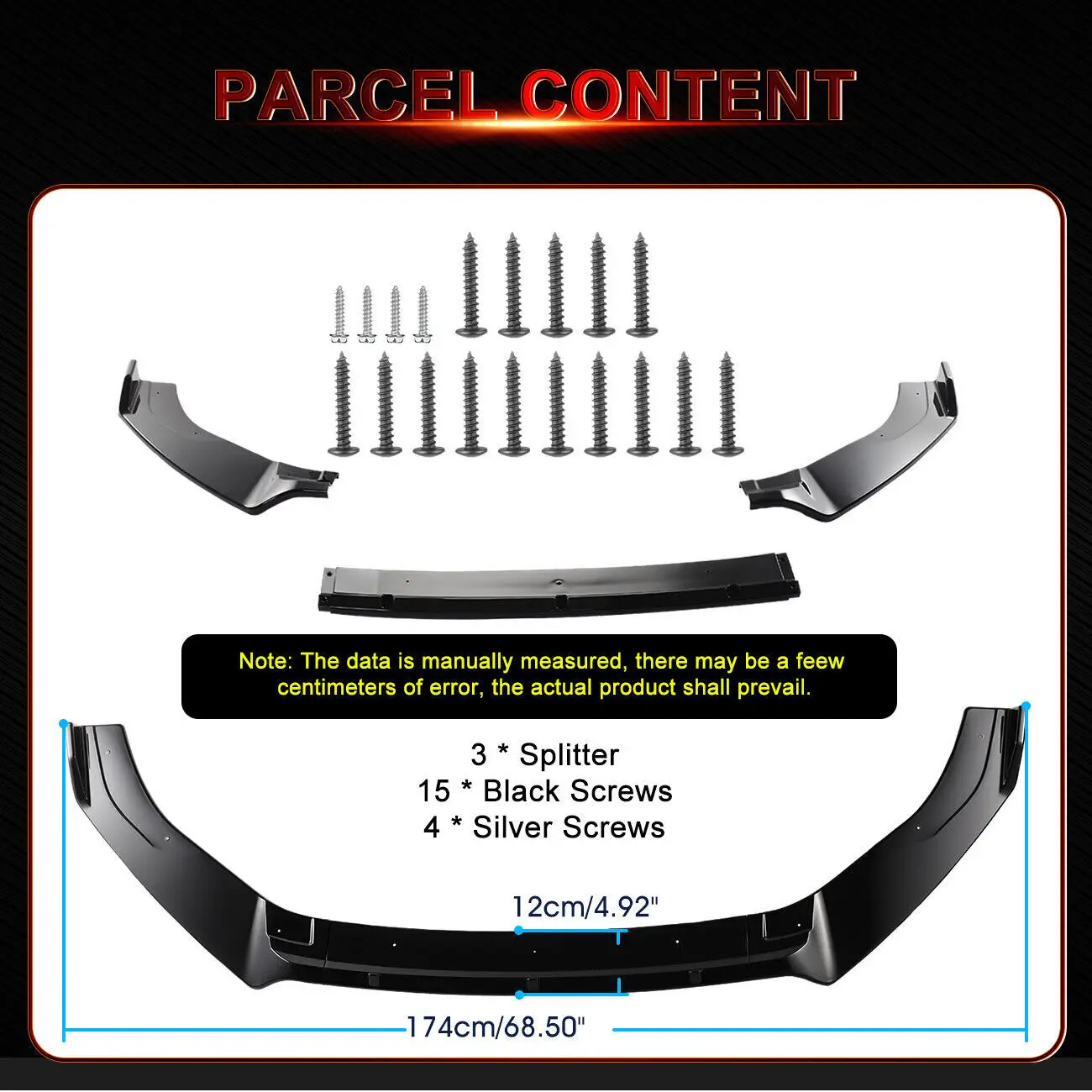 For VW Golf MK7 MK7.5 R GTD GTI TSI TDI Front Splitter Spoiler Lip Kit 2013-2020