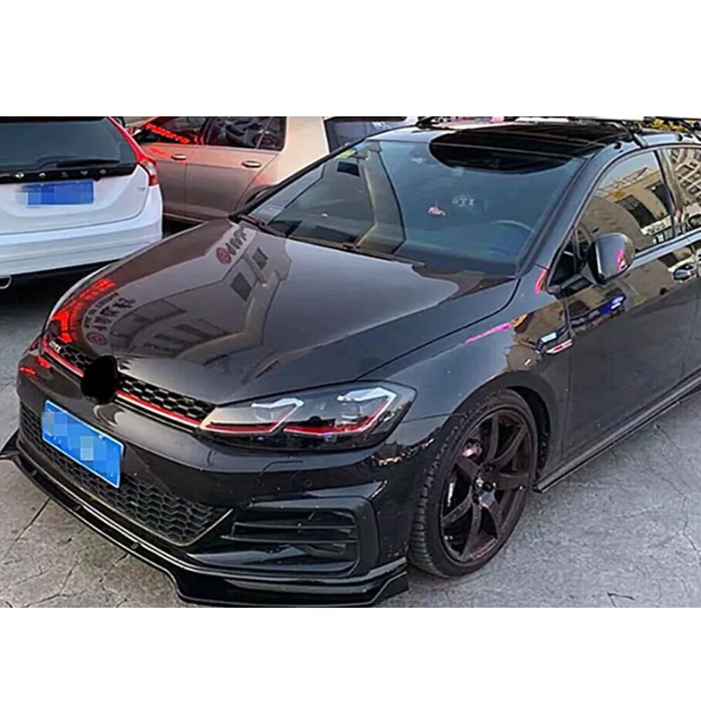 For VW Golf MK7 MK7.5 R GTD GTI TSI TDI Front Splitter Spoiler Lip Kit 2013-2020