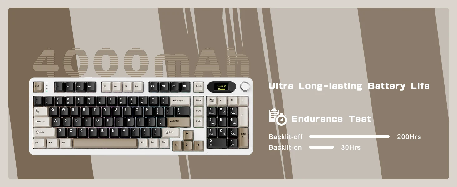 ATTACK SHARK X98Pro Wireless Mechanical Keyboard with Screen & Knob, Tri-mode Gasket Hot Swappable RGB Keyboard, Web Driver