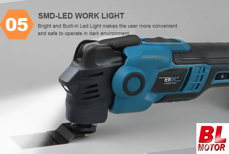 Newone 18V Cordless Brushless Quick Release Oscillating Tool Multi-Tool, Anti-Vibration, for Makita 18V Refurbished Trimmers