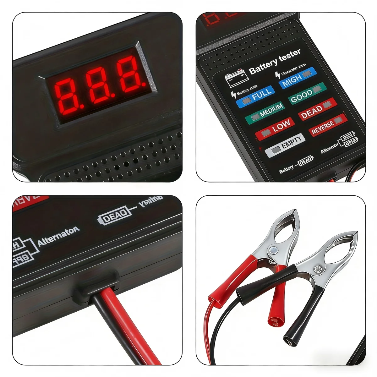 Smart Car Battery Tester, Suitable for Home Self-Checking/Repair Shops, One-Click Diagnosis of Life Span and Capacity, Quick Fault Identification, Intuitive Data Display, Compatible with Multiple Car Models