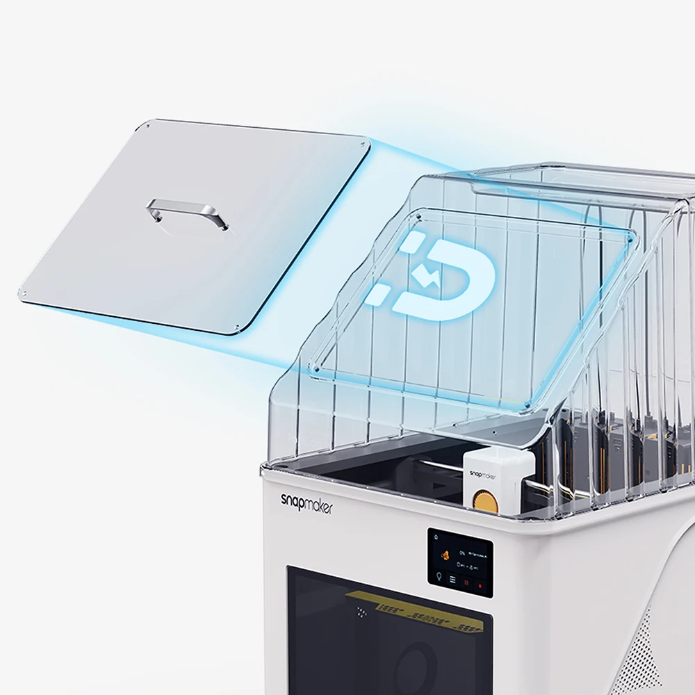 BIQU PopCap Clear Top Cover Compatible with Snapmaker U1, Insulated and Dustproof Transparent Enclosure with 4 Rolls of Filament