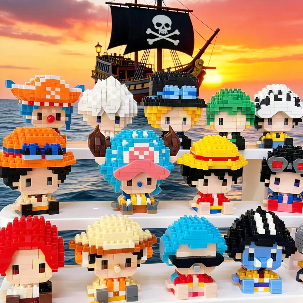 Anime Building Block One Luffy Nami Usopp Assembly Piece 3D Model Robin Franky Jinbe Sanji Mini Bricks Figure Toys For Gift