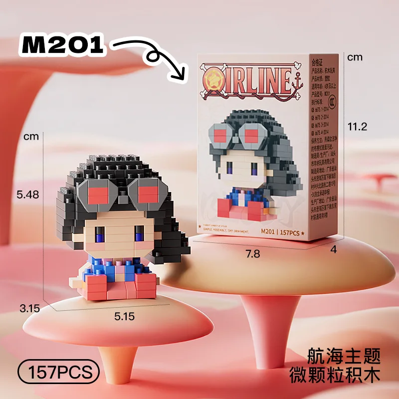 Anime Building Block One Luffy Nami Usopp Assembly Piece 3D Model Robin Franky Jinbe Sanji Mini Bricks Figure Toys For Gift