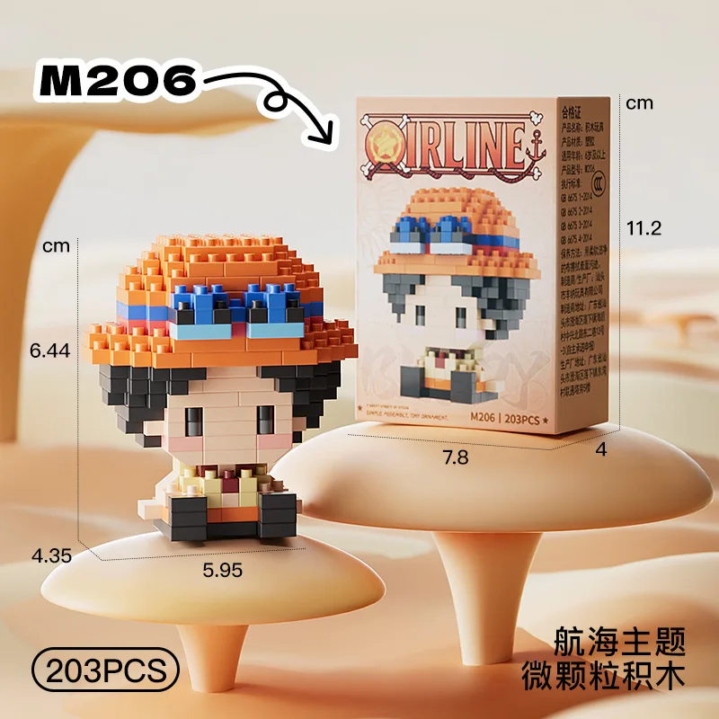 Anime Building Block One Luffy Nami Usopp Assembly Piece 3D Model Robin Franky Jinbe Sanji Mini Bricks Figure Toys For Gift