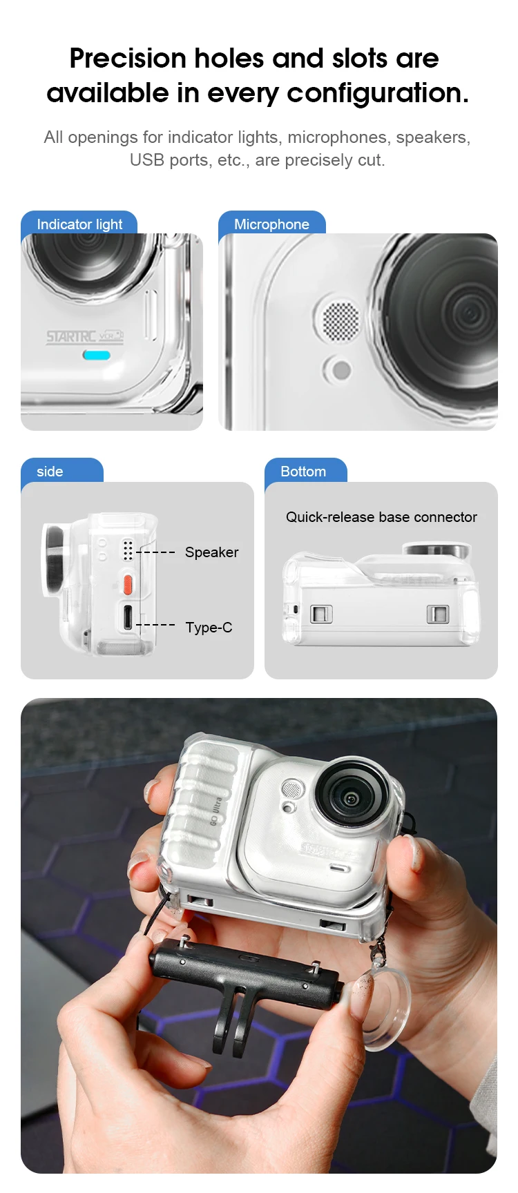 Camera Protective Case for Insta360 Go Ultra TPU Transparent Cover Anti-Scratch Drop-proof Case with Lens Protective Cap
