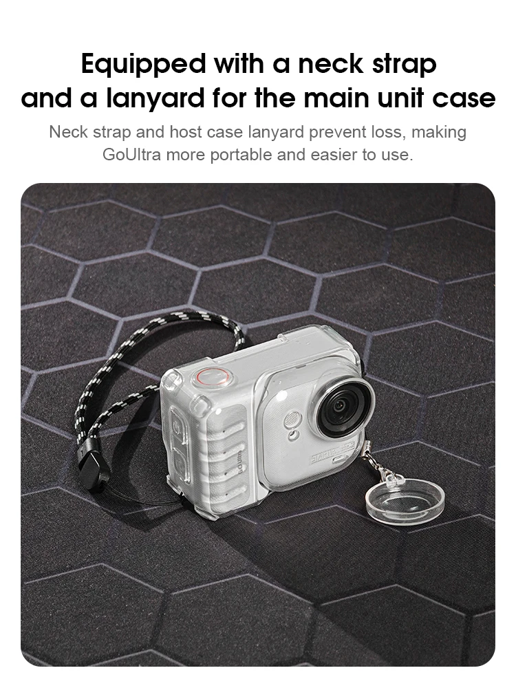 Camera Protective Case for Insta360 Go Ultra TPU Transparent Cover Anti-Scratch Drop-proof Case with Lens Protective Cap