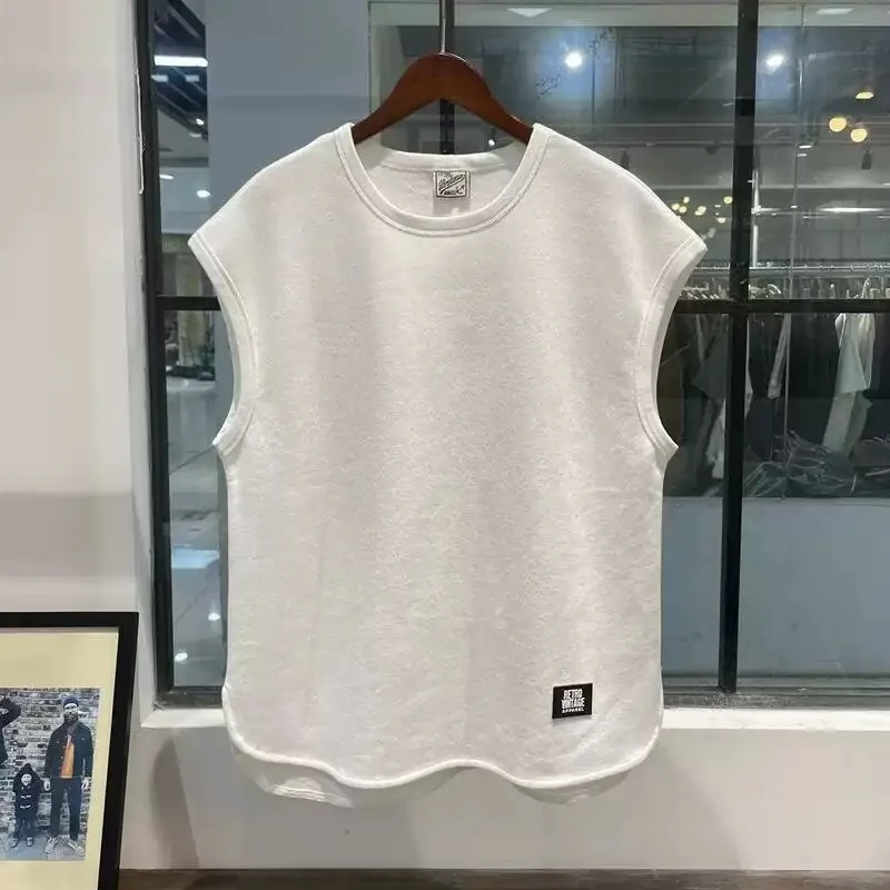Summer Men Thin Vest Round Neck Waffle Sleeveless Solid Color Casual Waistcoat Fitness Sports Basketball Men Vest