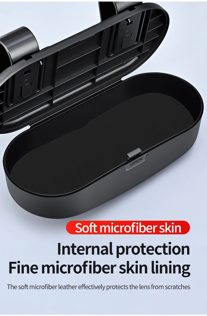 New Car Glasses Box, Glasses Sunshade, Sunglasses Car Storage Multi functional Sunglasses Clip Storage Box