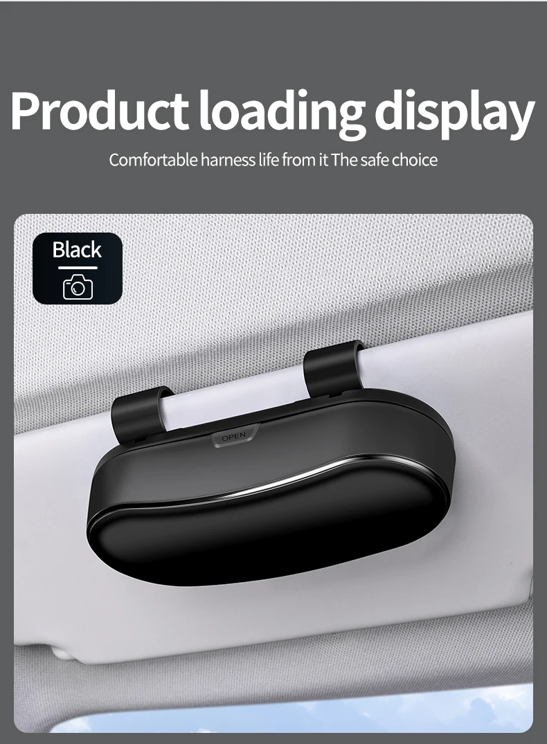 New Car Glasses Box, Glasses Sunshade, Sunglasses Car Storage Multi functional Sunglasses Clip Storage Box