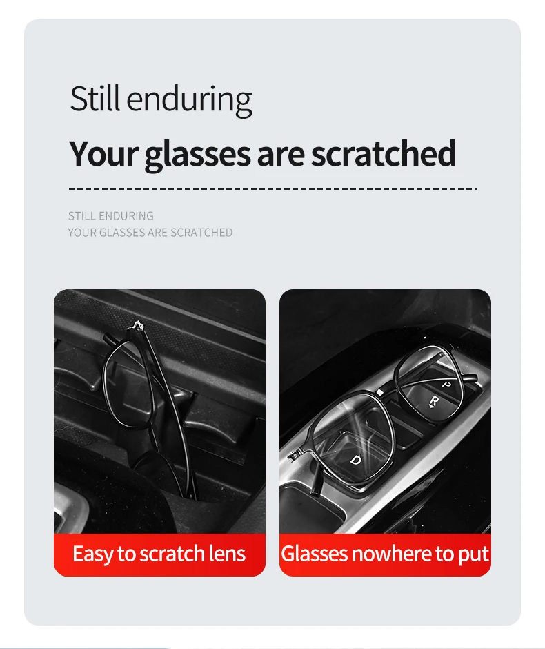New Car Glasses Box, Glasses Sunshade, Sunglasses Car Storage Multi functional Sunglasses Clip Storage Box