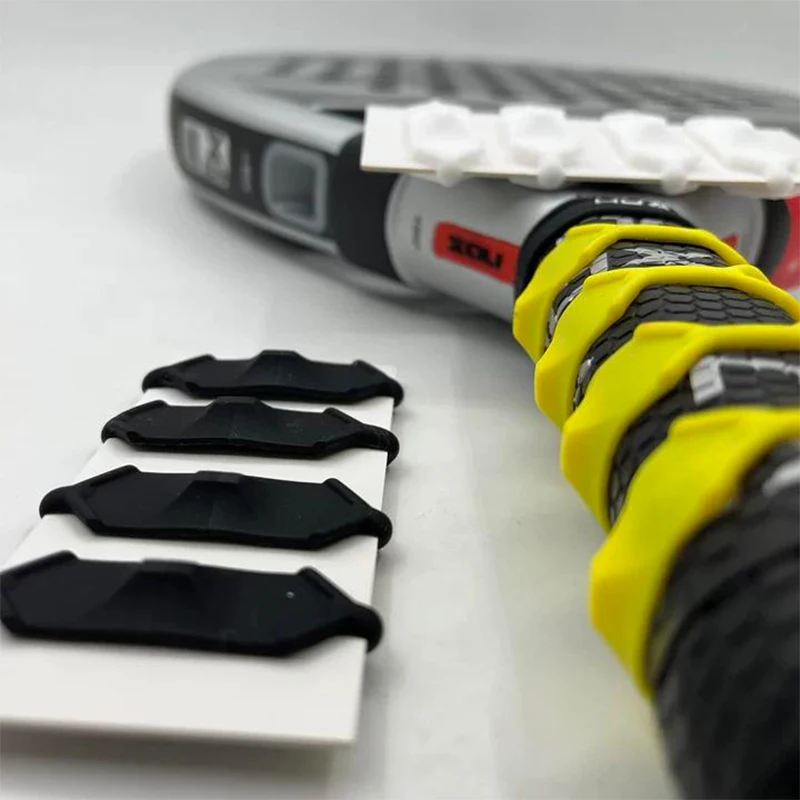 Tennis Racket Grip Enhancer Rings, 4 Colors, Boost Friction and Reduce Vibration, Silicone Material, 4-Pack, Padel Accessories G