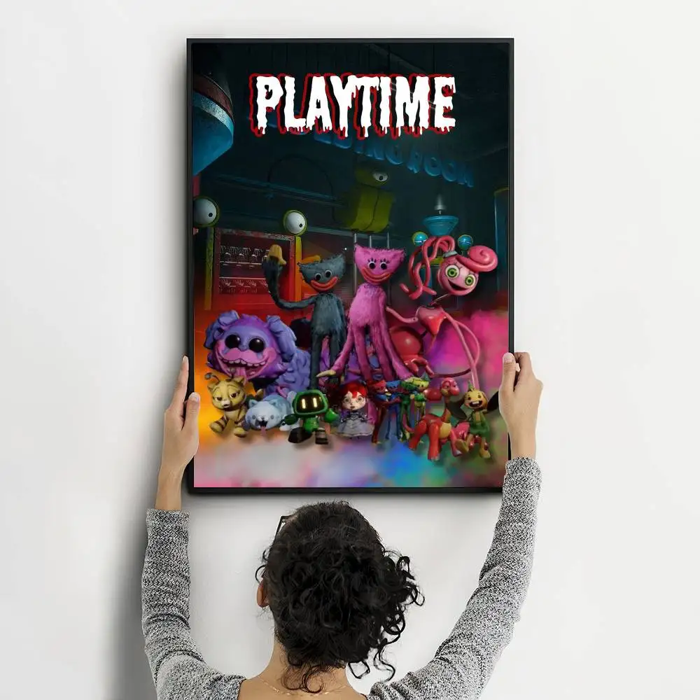 Anime Games Poppy Playtime Anime Posters Sticky Waterproof Paper Sticker Coffee House Bar Kawaii Room Decor