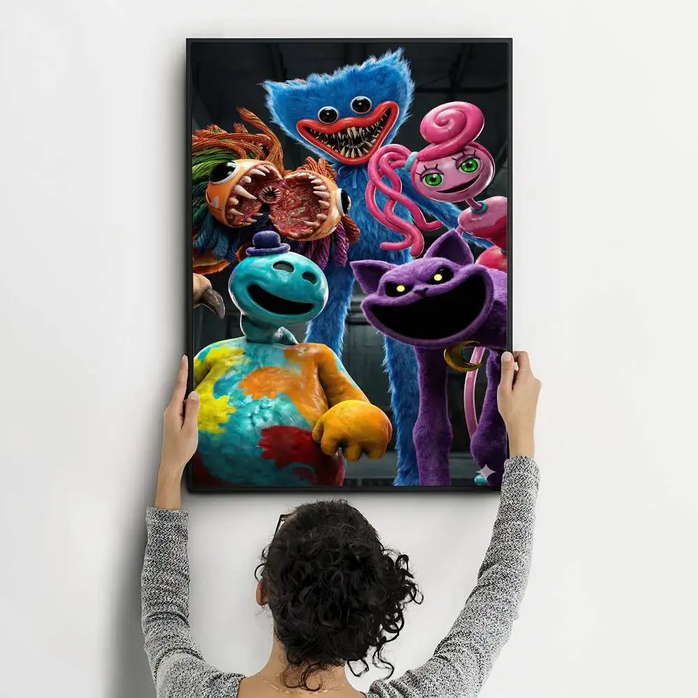 Anime Games Poppy Playtime Anime Posters Sticky Waterproof Paper Sticker Coffee House Bar Kawaii Room Decor