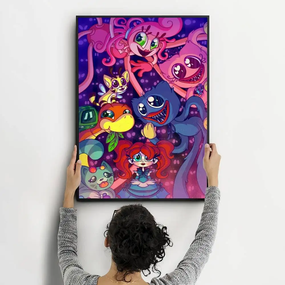 Anime Games Poppy Playtime Anime Posters Sticky Waterproof Paper Sticker Coffee House Bar Kawaii Room Decor