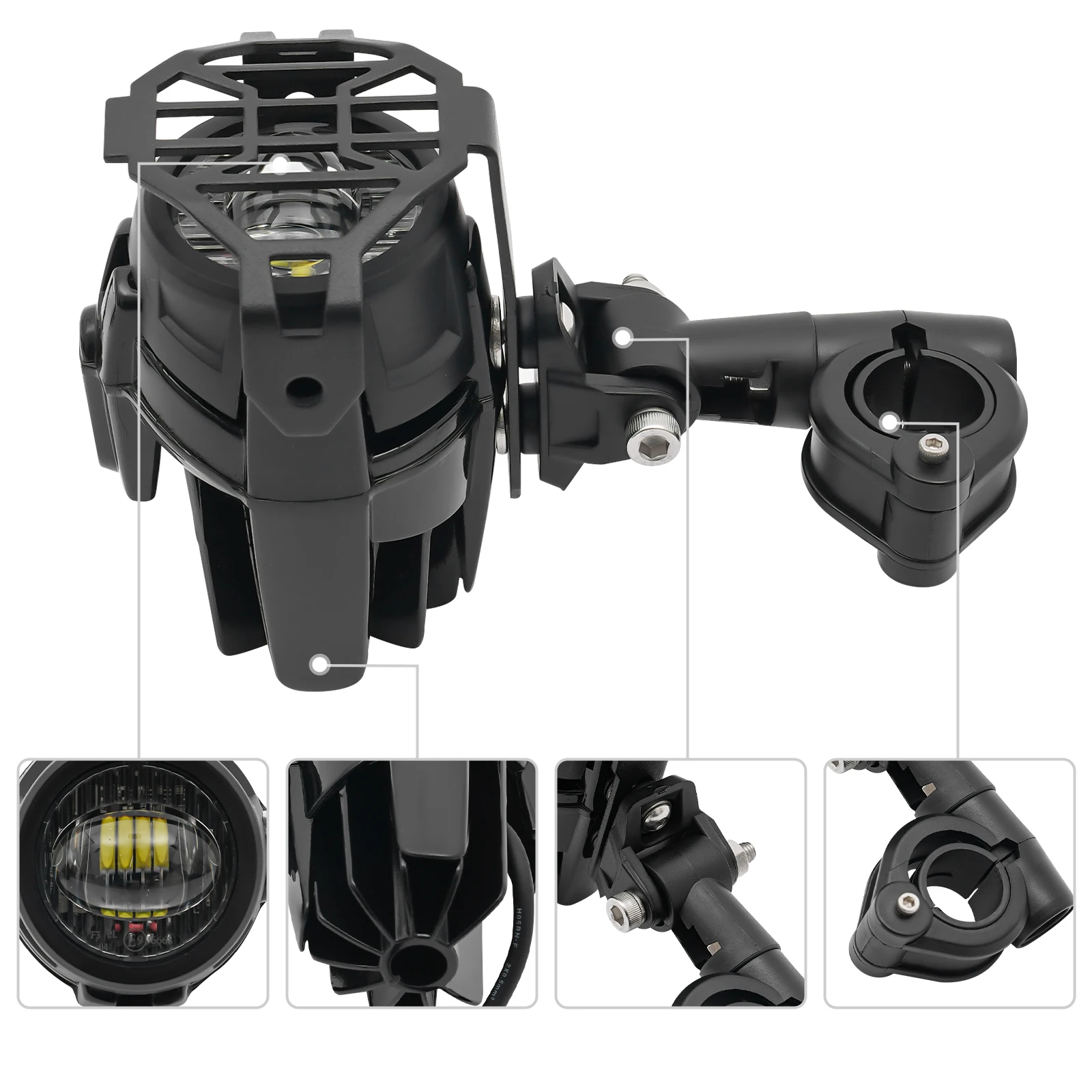 1 Pair Motorcycle Fog Light Additional Headlights, 2Pcs Universal LED Spotlights 6000K 40W for BMW R1200GS F800GS F700GS F650FS