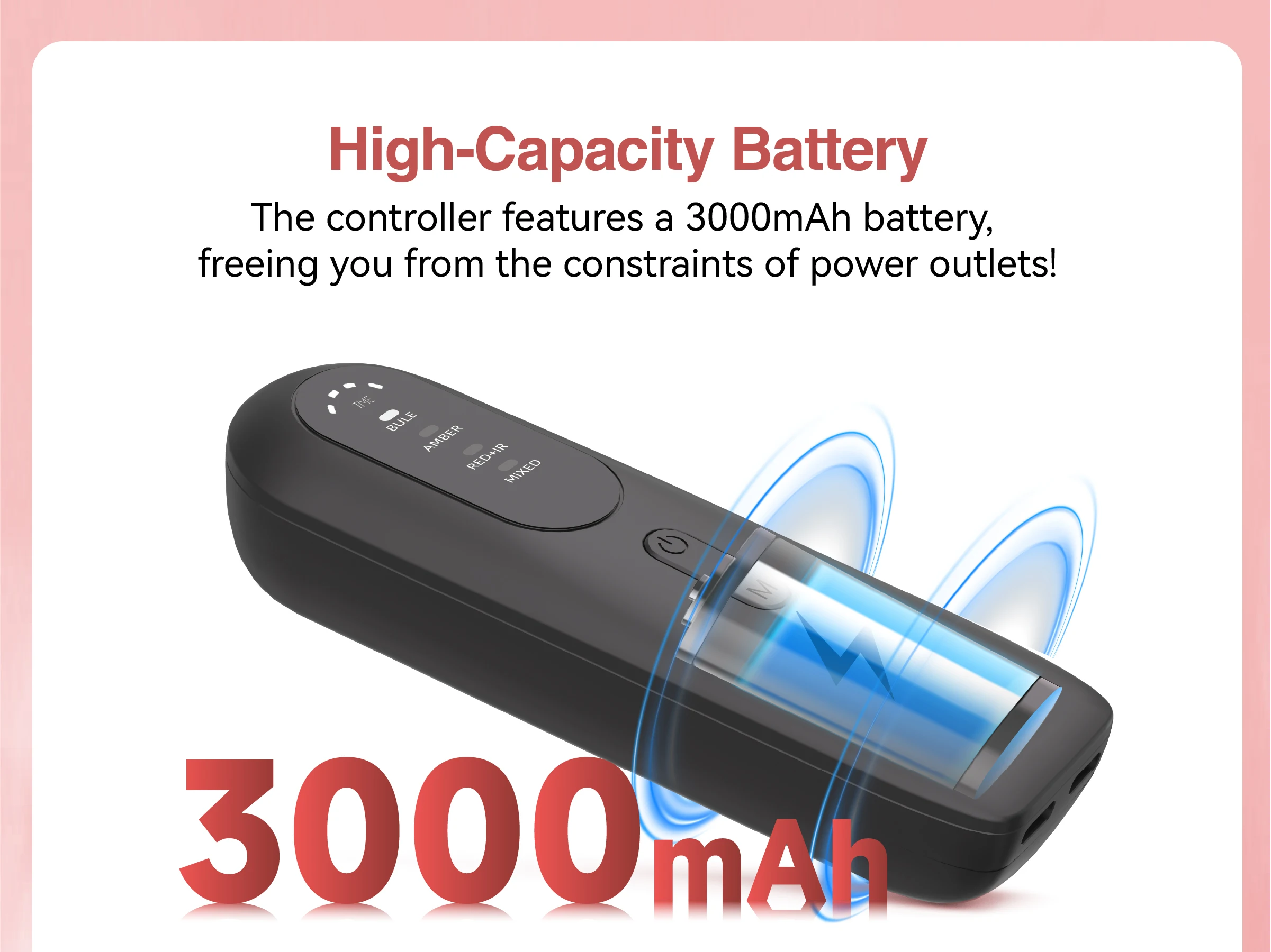 Hello Face 510K / CE Beauty LED Mask Infrared Red Light Wrinkle Reduction Blue Light Acne Treatment 3000mAh Skin Care Device
