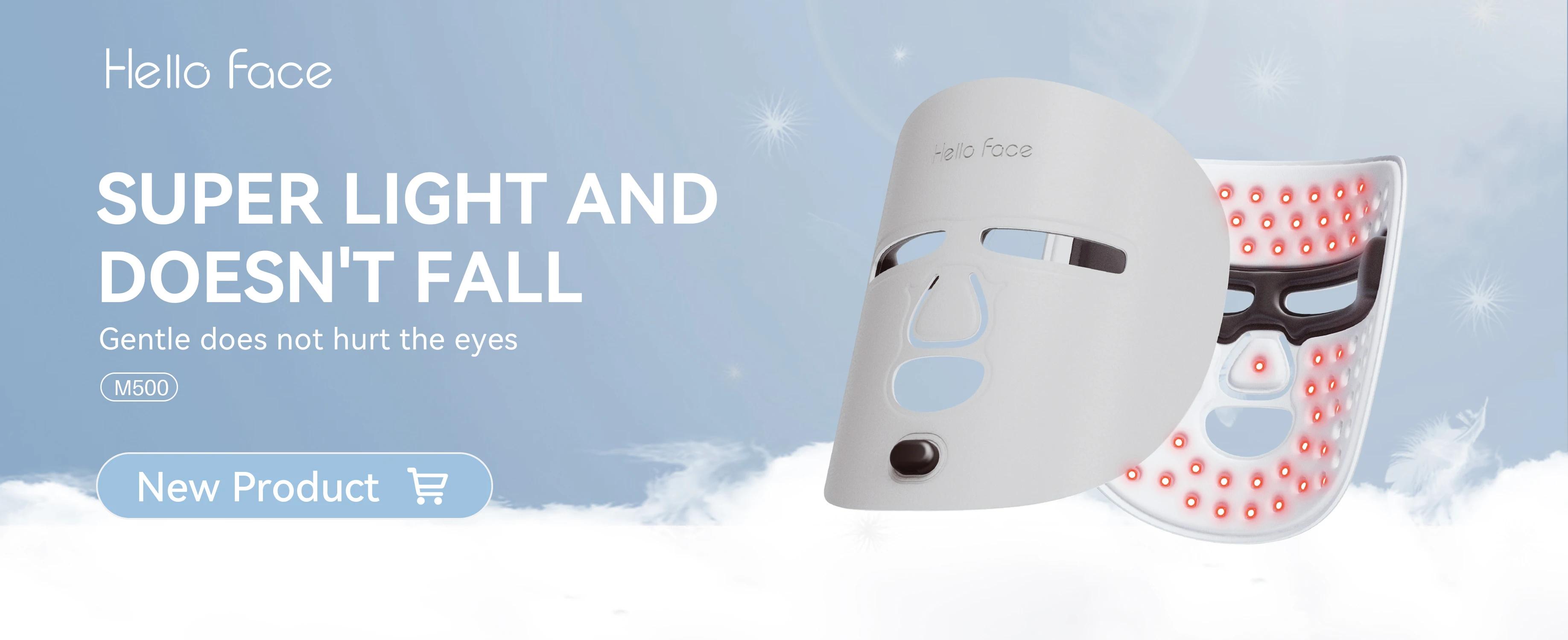 Hello Face 510K / CE Beauty LED Mask Infrared Red Light Wrinkle Reduction Blue Light Acne Treatment 3000mAh Skin Care Device