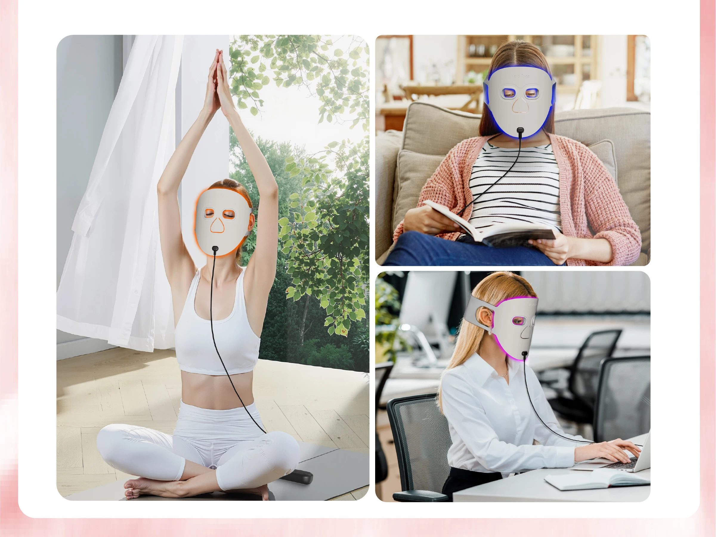 Hello Face 510K / CE Beauty LED Mask Infrared Red Light Wrinkle Reduction Blue Light Acne Treatment 3000mAh Skin Care Device