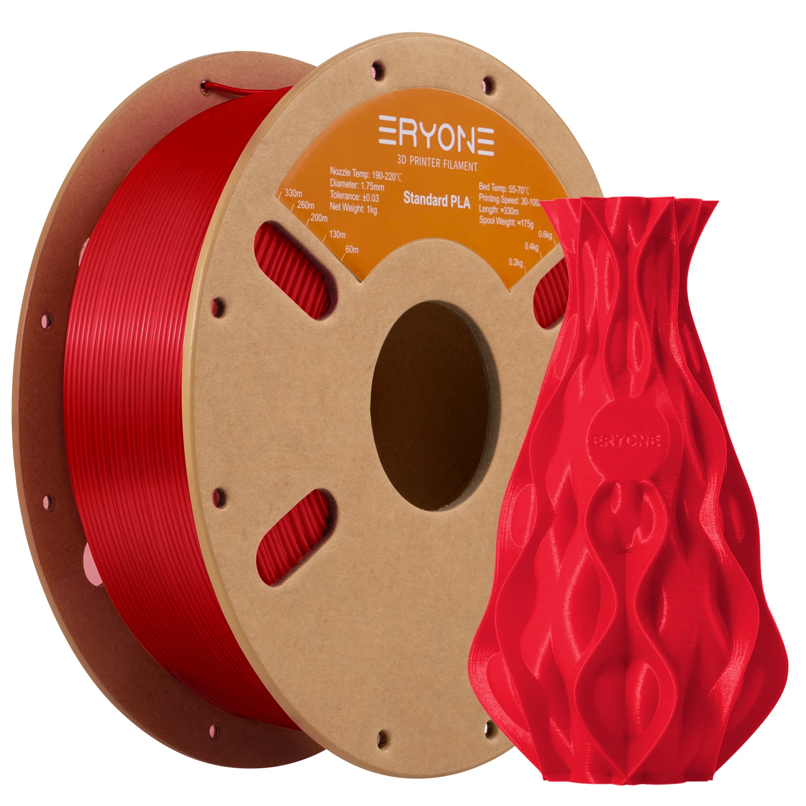 ERYONE NEW Standard PLA Filament 1/3/5/10kg 1.75mm 3D PLA Low Shrinkage Consumable For 3D Printer 1KG/Roll (2.2lbs/Roll)