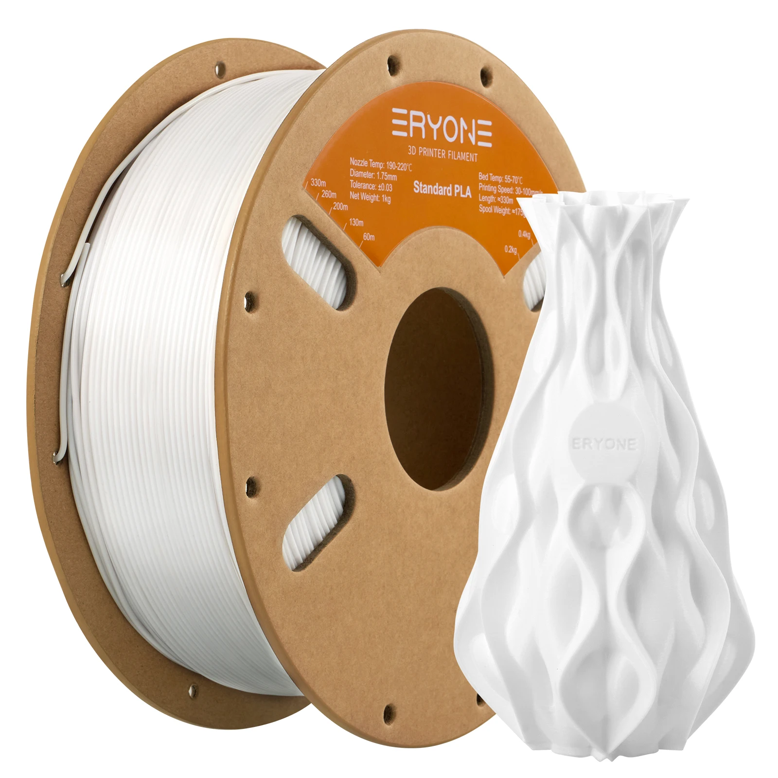 ERYONE NEW Standard PLA Filament 1/3/5/10kg 1.75mm 3D PLA Low Shrinkage Consumable For 3D Printer 1KG/Roll (2.2lbs/Roll)