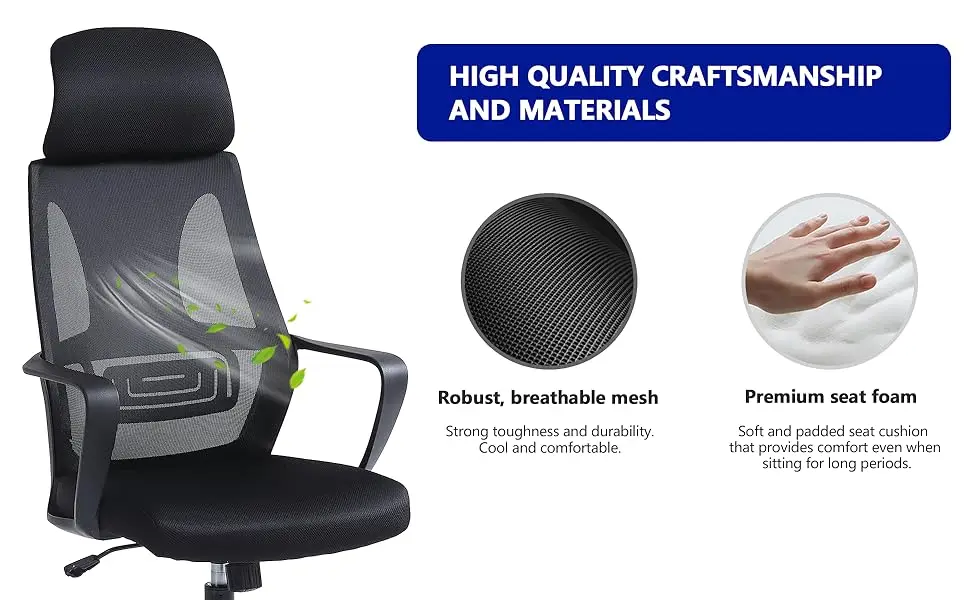 Office Chair, Breathable Mesh Swivel Desk Chair, Lumbar Back Support Ergonomic Office Chair, Computer Chair Office Chairs