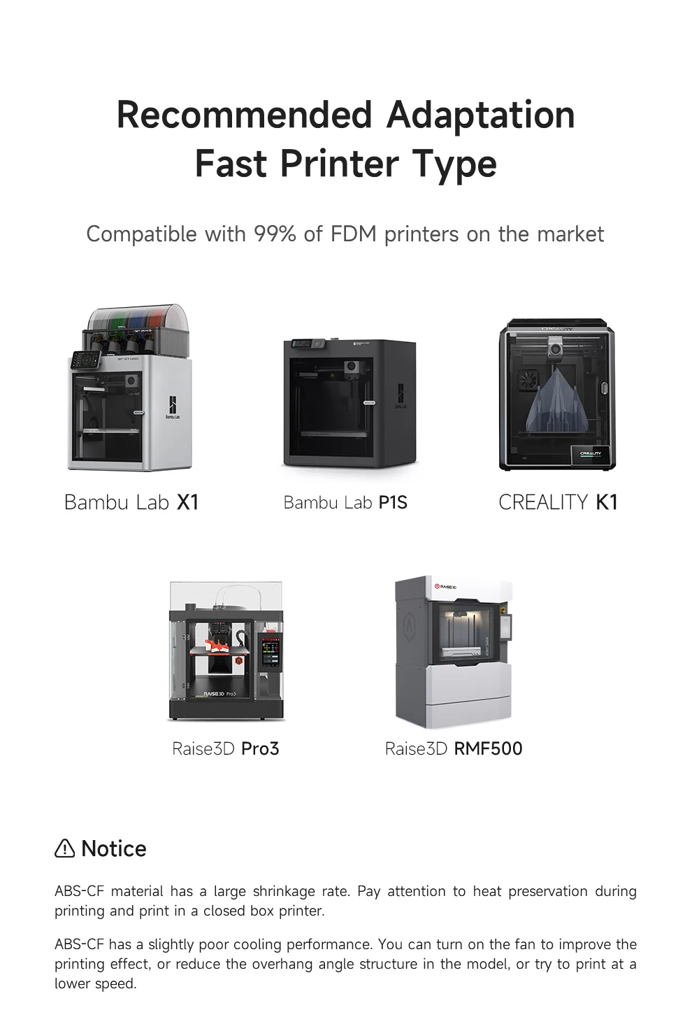 ESUN ABS Filament Carbon Fiber Filled ABS Filament 1.75mm 1KG Spool (2.2 LBS) 3D Printing Materials ABS-CF for FDM 3D Printers