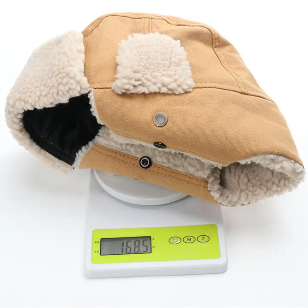 Pilot Hat With Goggles For Winter Skiing Beanie With Ear Protection Windproof Outdoor Ski Hat Warm Caps For Skiing Camping
