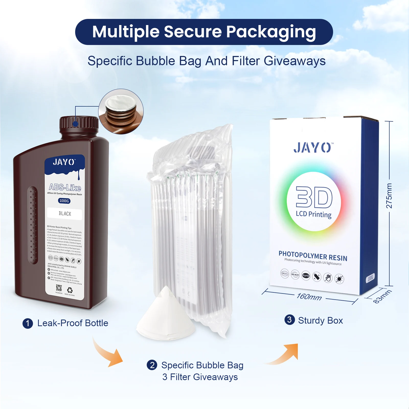 JAYO impresora 3d resina Standard/Water Washab/ABS-Like/PA-Like10KG UV Photopolymer Resin Liquid 405nm For LCD 3D Printer