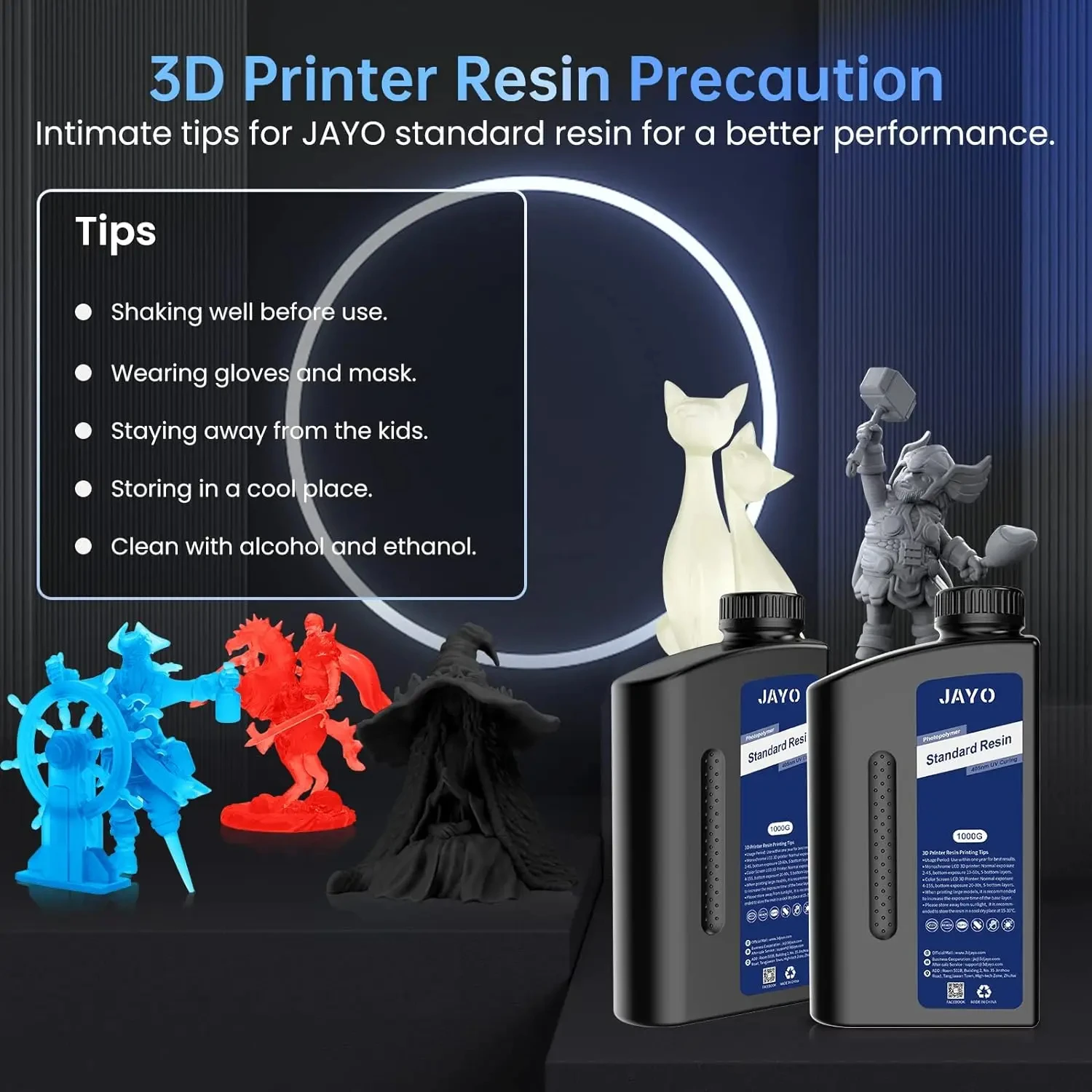 JAYO impresora 3d resina Standard/Water Washab/ABS-Like/PA-Like10KG UV Photopolymer Resin Liquid 405nm For LCD 3D Printer