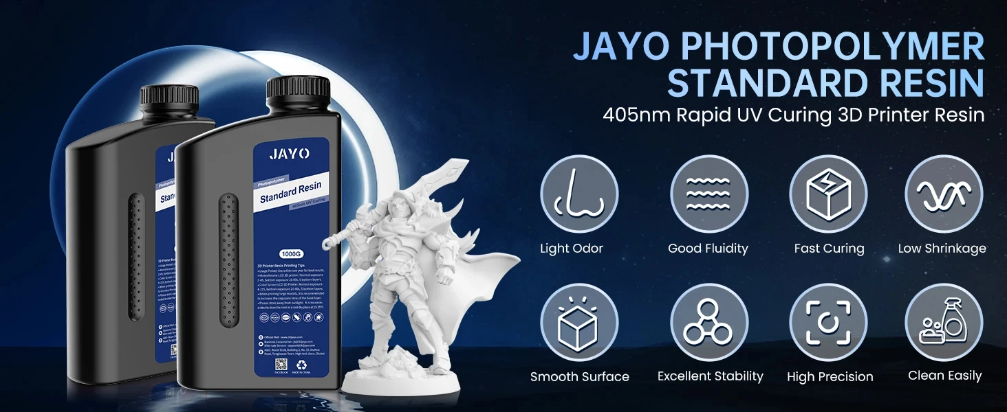 JAYO impresora 3d resina Standard/Water Washab/ABS-Like/PA-Like10KG UV Photopolymer Resin Liquid 405nm For LCD 3D Printer