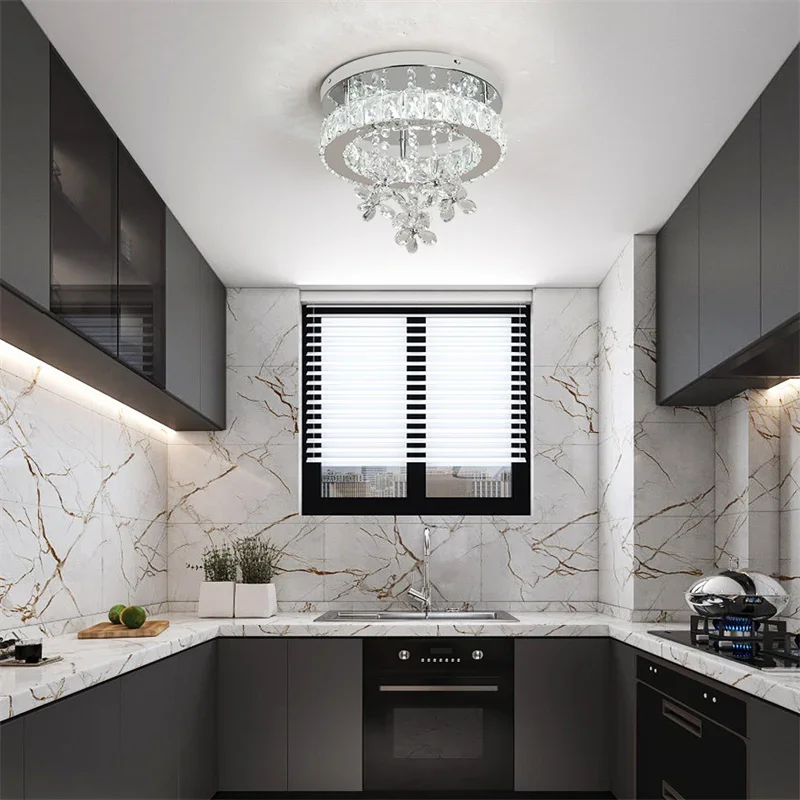 Modern Crystal Ceiling Lamp Luxury Led Pendant Lighting Living Dining Room Silver Fixtures Home Decor Hanging Chandelier Bedroom