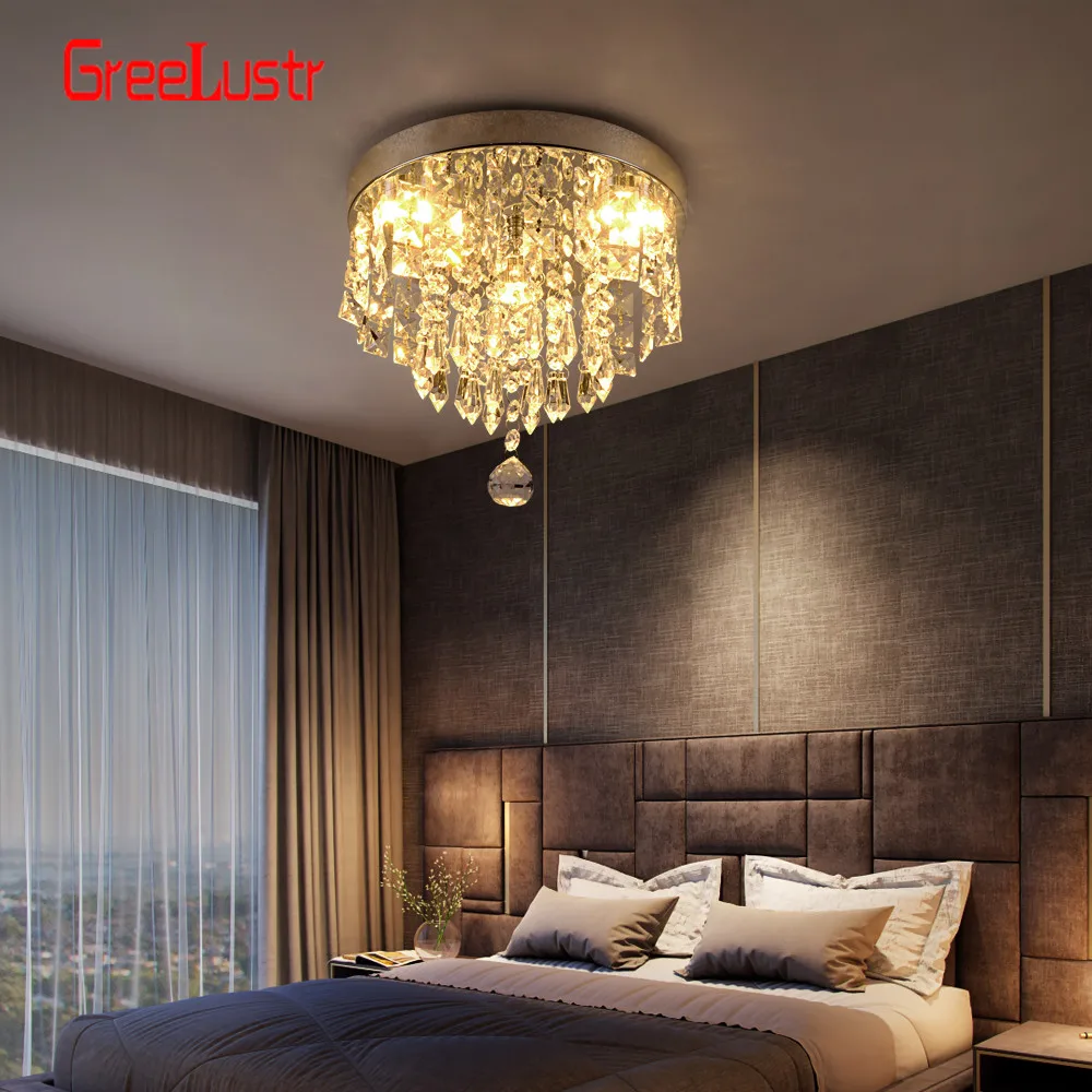 Modern Crystal Ceiling Lamp Luxury Led Pendant Lighting Living Dining Room Silver Fixtures Home Decor Hanging Chandelier Bedroom