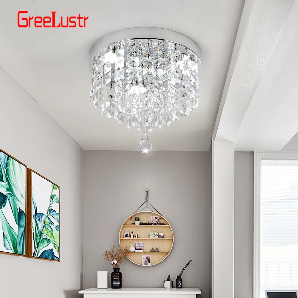 Modern Crystal Ceiling Lamp Luxury Led Pendant Lighting Living Dining Room Silver Fixtures Home Decor Hanging Chandelier Bedroom