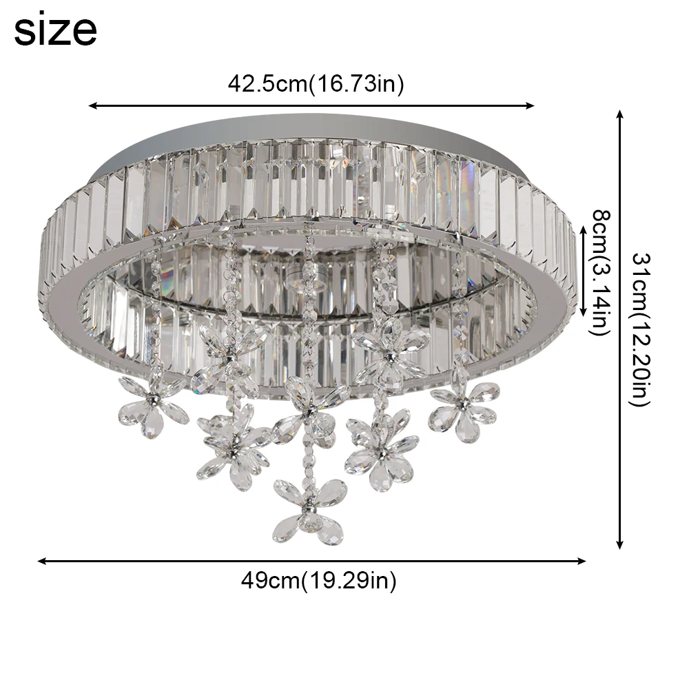 Modern Crystal Ceiling Lamp Luxury Led Pendant Lighting Living Dining Room Silver Fixtures Home Decor Hanging Chandelier Bedroom