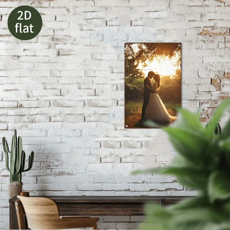 Custom Photo Metal Tin Sign 8x12 Inch Personalized Picture Aluminum Wall Art Decor for Home Wedding Gift