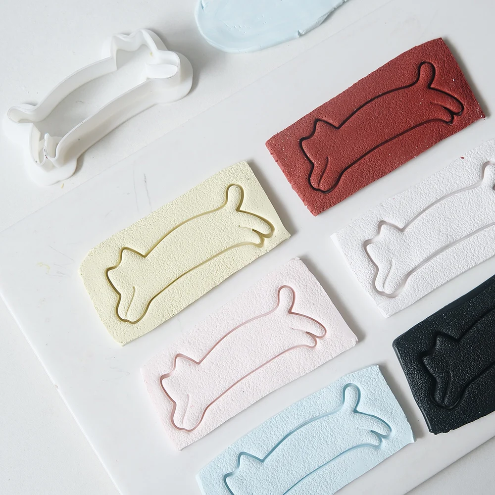 1pc Cat Shape Polymer Clay Cutter Mold Large Size Soft Pottery Clay Earring Pendant Make Tools Pet Biscuits Mold Hairpin Mold