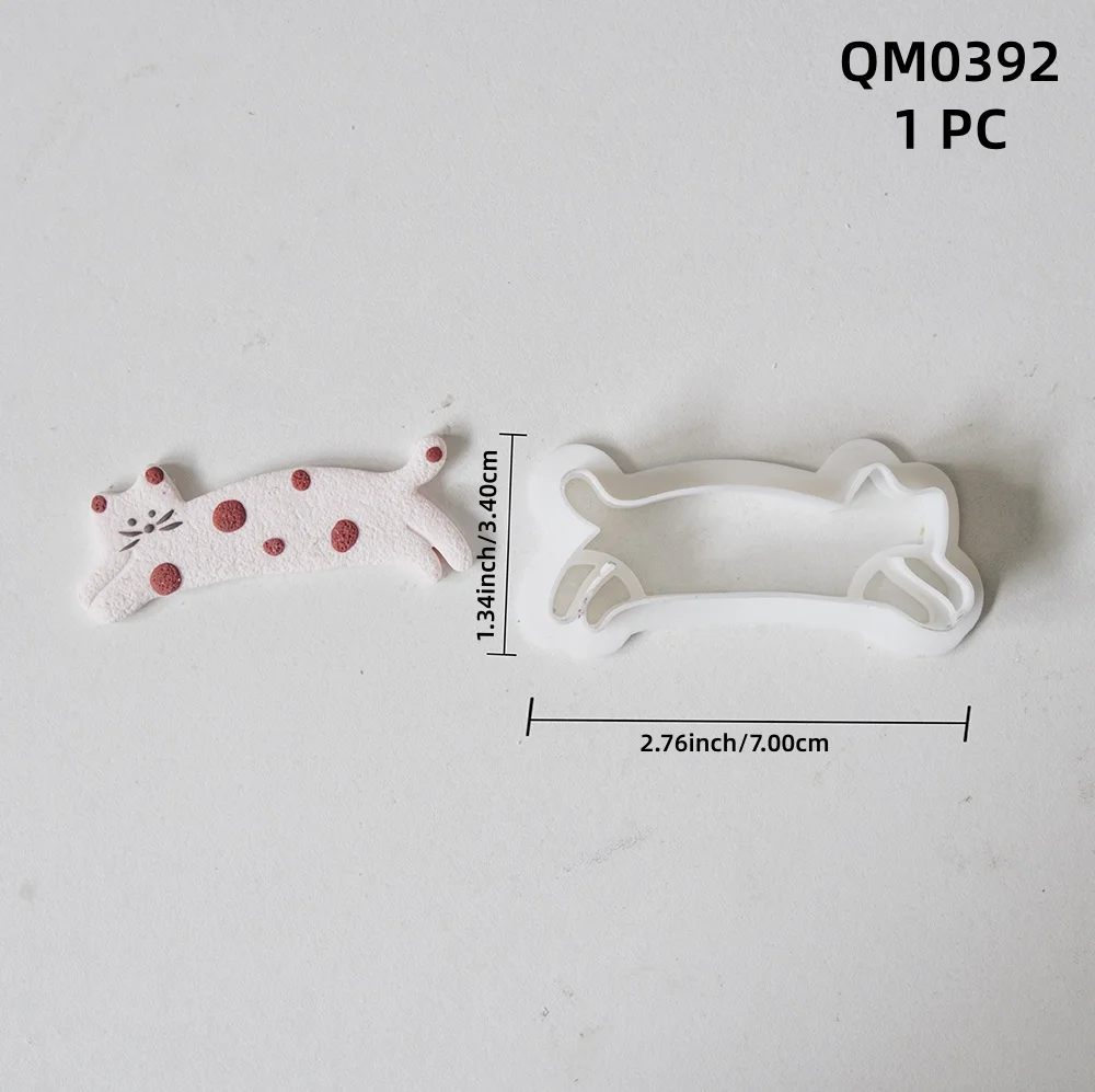 1pc Cat Shape Polymer Clay Cutter Mold Large Size Soft Pottery Clay Earring Pendant Make Tools Pet Biscuits Mold Hairpin Mold