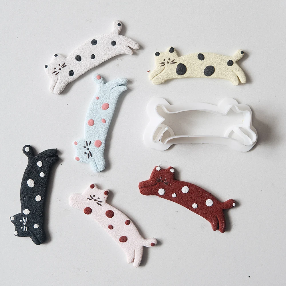 1pc Cat Shape Polymer Clay Cutter Mold Large Size Soft Pottery Clay Earring Pendant Make Tools Pet Biscuits Mold Hairpin Mold