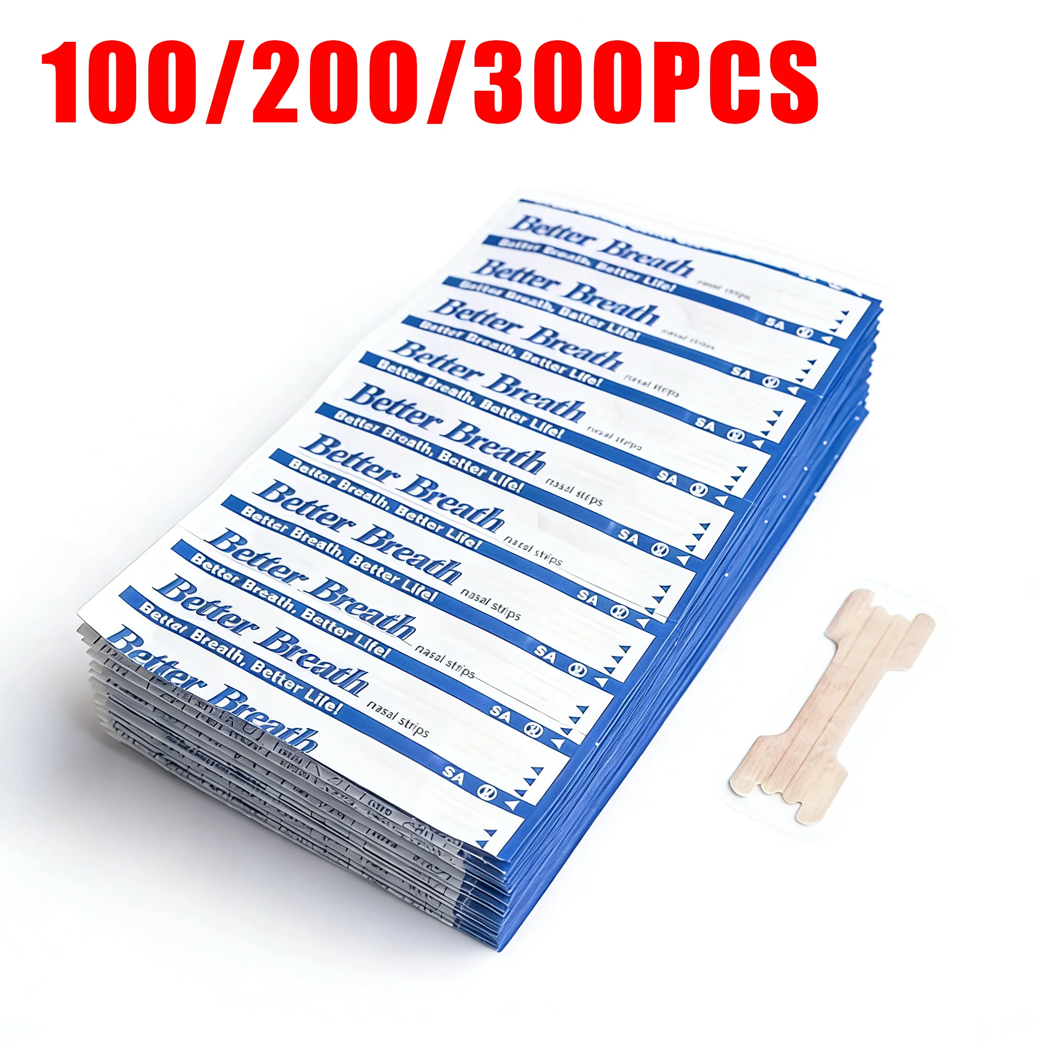 300/200/100PCS Breath Nasal Strips Sleep Aid Device Easier Breathing Nose Patch for Better Sleep Snoring Aid