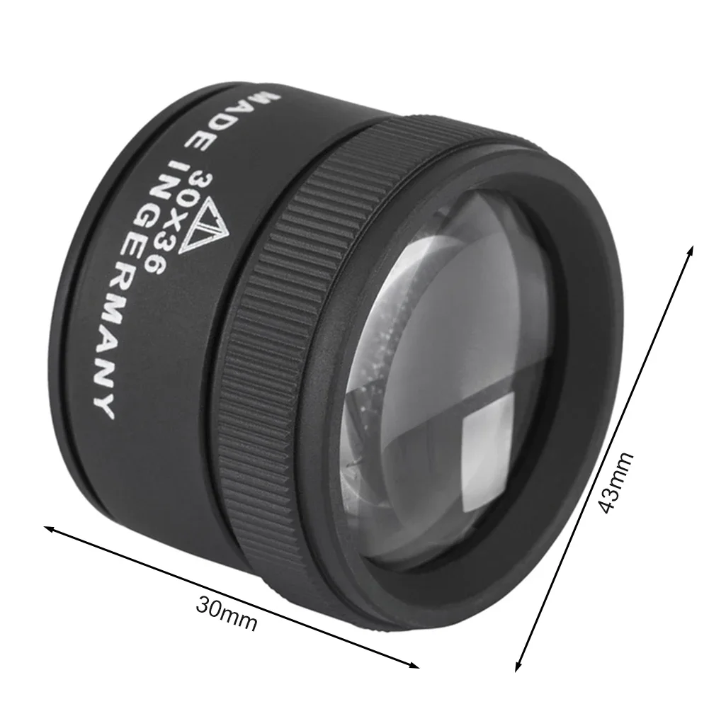 30X 36mm Magnifying Glass for Precision Work K9 Optical Lens Monocle Watch Magnifier Loupe Handheld Coin Stamps Jewelry Loupe