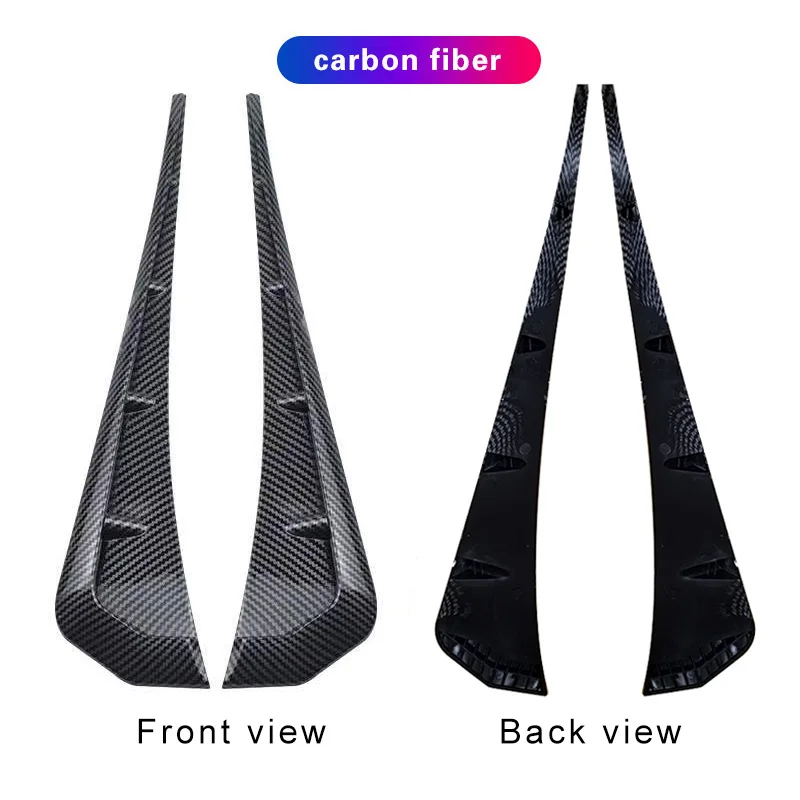 2pc Car Side Fender Vent Sticker Pair Universal ABS Plastic Wing Trim Black Exterior Decoration for Auto Motorcycle Easy Install