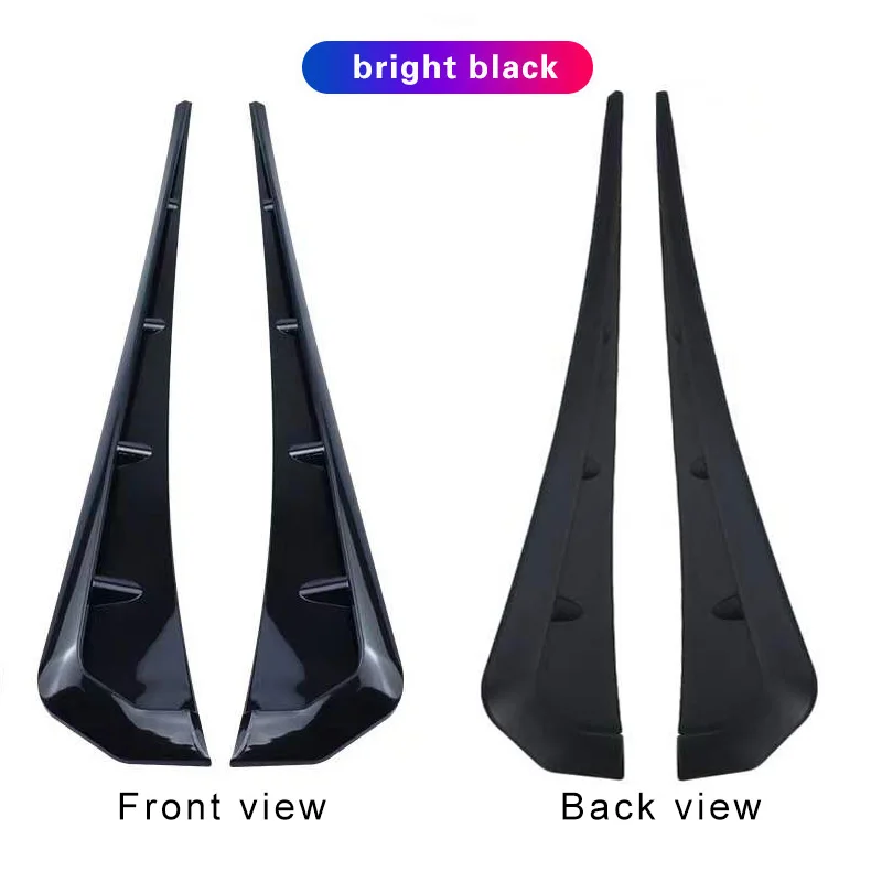 2pc Car Side Fender Vent Sticker Pair Universal ABS Plastic Wing Trim Black Exterior Decoration for Auto Motorcycle Easy Install