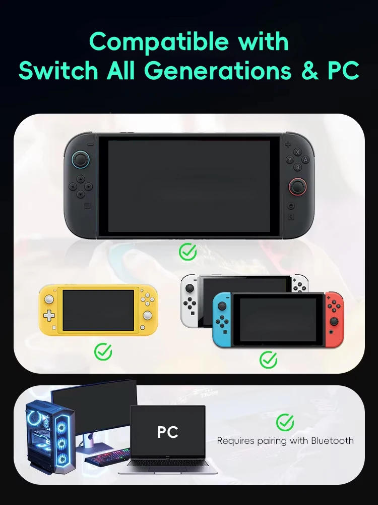 DATA FROG S80 Pro 2PCS Wireless Game Controller For Switch 2 / Switch OLED / Switch Lite Console Gamepad For PC