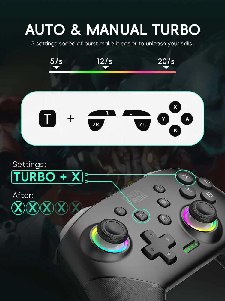 DATA FROG S80 Pro 2PCS Wireless Game Controller For Switch 2 / Switch OLED / Switch Lite Console Gamepad For PC
