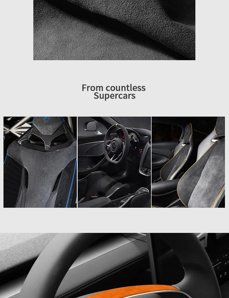 For Tesla Model 3 Highland / Model Y Juniper 2026- Steering Wheel Decorative Frame Trim Sticker Car Accessory Made of Alcantara